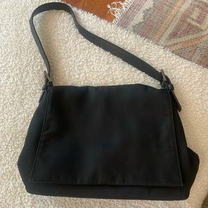 Black nylon canvas Coach bag great condition